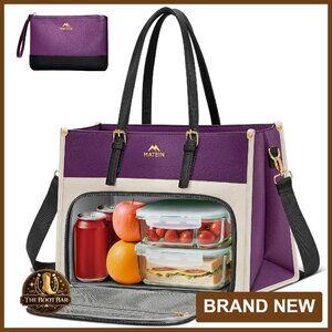 15.6 Inch Laptop Tote with Insulated Lunch Compartment & USB Port